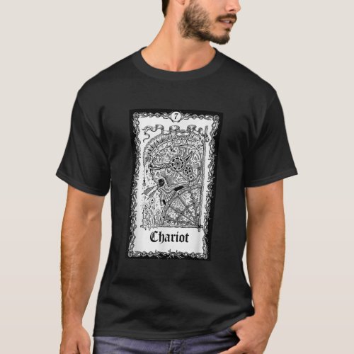 Tarot Card Shirt The Chariot Skull Goth Punk Magic