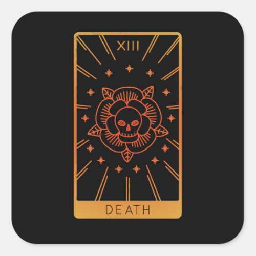 Tarot Card Shirts For Women Occult The Death Tarot Square Sticker