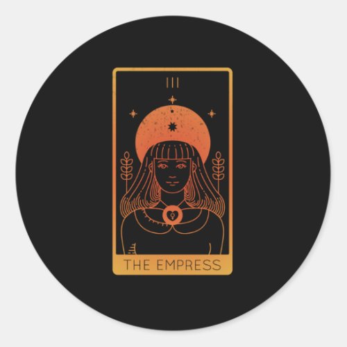 Tarot Card Shirts For Women Occult The Empress Classic Round Sticker