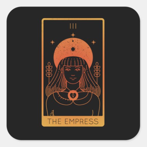 Tarot Card Shirts For Women Occult The Empress Square Sticker