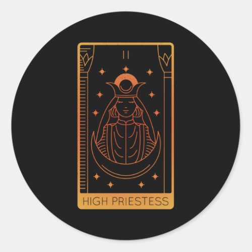 Tarot Card Shirts For Women Occult The High Classic Round Sticker