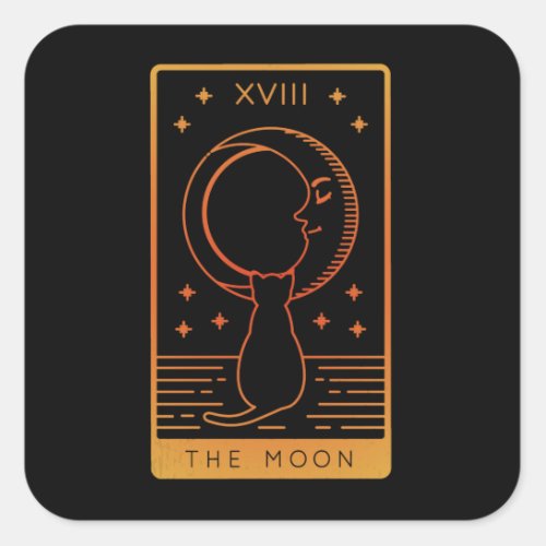 Tarot Card Shirts For Women Occult The Moon Tarot Square Sticker
