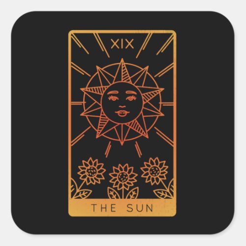 Tarot Card Shirts For Women Occult The Sun Tarot Square Sticker