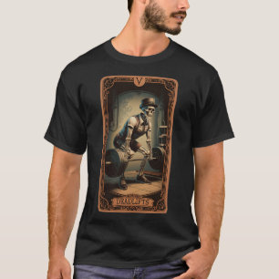 Tarot Card Skeleton Deadlifts Powerlifting Weightl T-Shirt