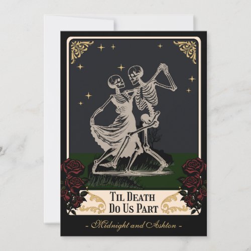 Tarot Card Skeletons Till Death Wedding Invitation