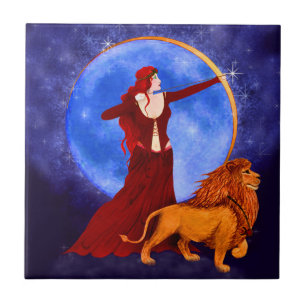 Tarot Card Strength Ceramic Tile