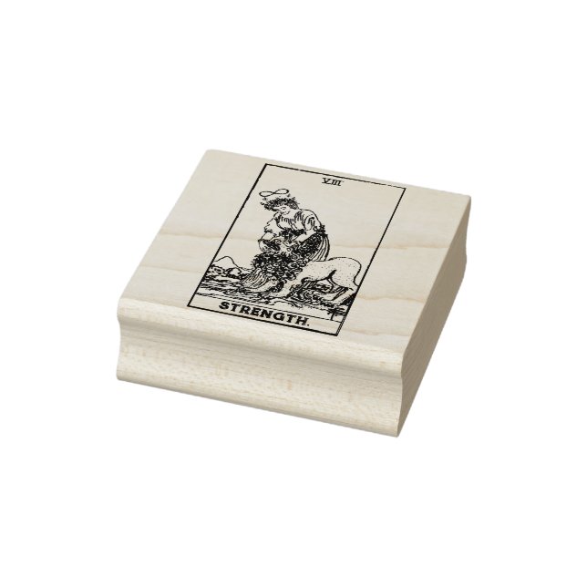 Tarot Card: Strength: Personalized Text Rubber Stamp (Stamp)