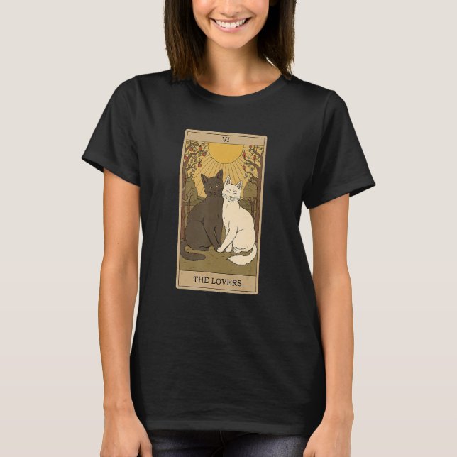 Tarot Card The  And Cat Cosmic Graphic Cats T-Shirt (Front)