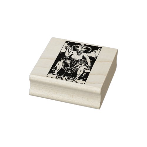 Tarot Card The Devil Personalized Text Rubber Stamp