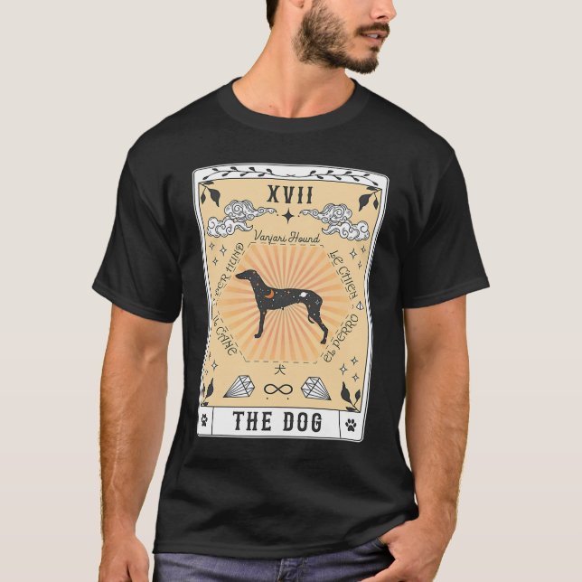 Tarot Card The Dog Vanjari Hound Celestial Space G T-Shirt (Front)