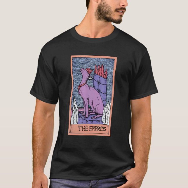 Tarot Card The Empress And Sphynx Cat  Occult Grap T-Shirt (Front)
