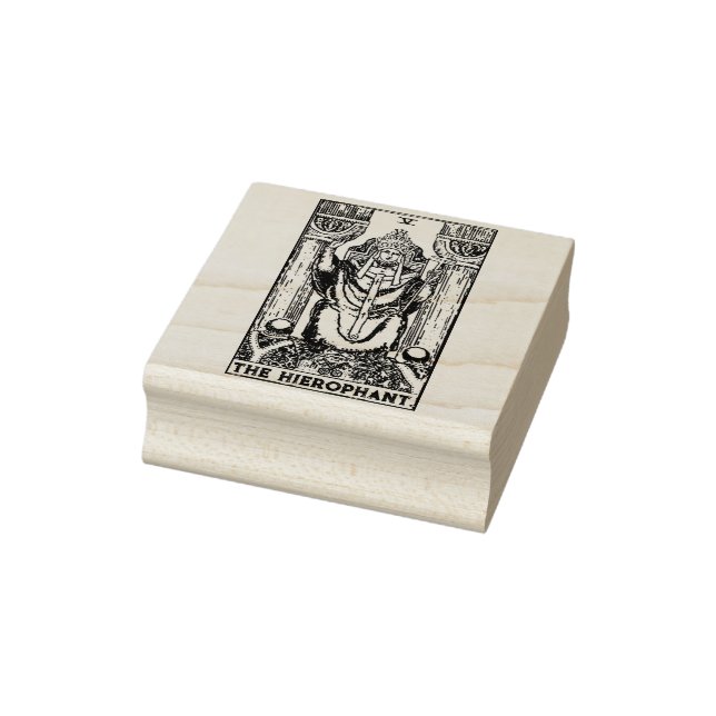 Tarot Card: The Hierophant: Personalized Text Rubber Stamp (Stamp)