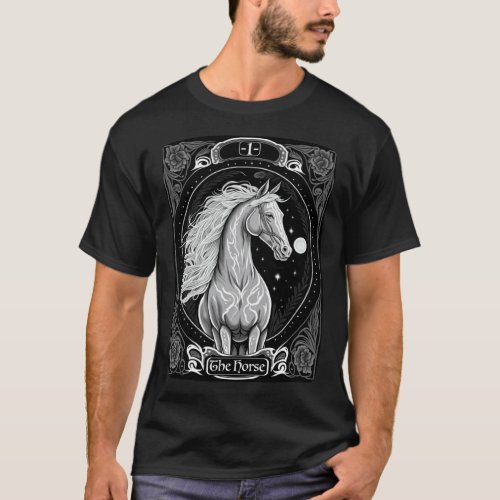 Tarot Card The Horse Celestial Horse Occult Witch T-Shirt