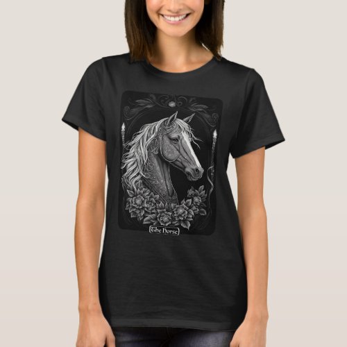 Tarot Card The Horse Occult Floral Horse Witch T-Shirt