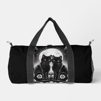 Tarot Card The Lovers Black Cats Duffle Bag