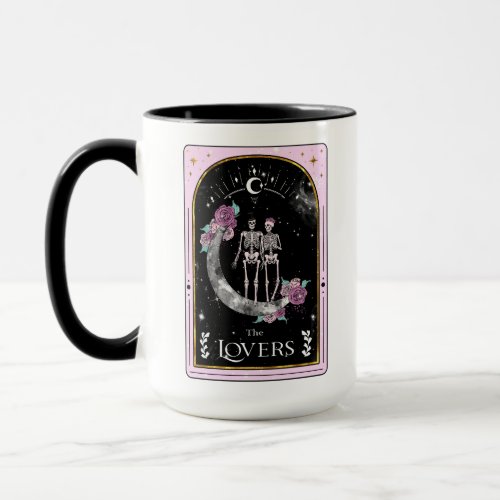 Tarot Card The Lovers Moon Pink Witchy Celestial Mug