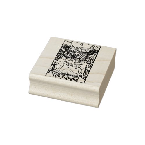 Tarot Card The Lovers Personalized Text Rubber Stamp