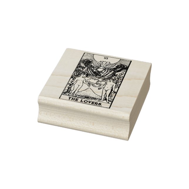 Tarot Card: The Lovers: Personalized Text Rubber Stamp (Stamp)