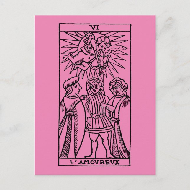Tarot Card: The Lovers Postcard (Front)
