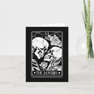 Tarot Card The Lovers Vintage Skeleton Goth Hallow