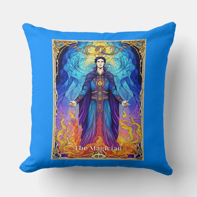 Tarot Card The Magician Throw Pillow (Front)