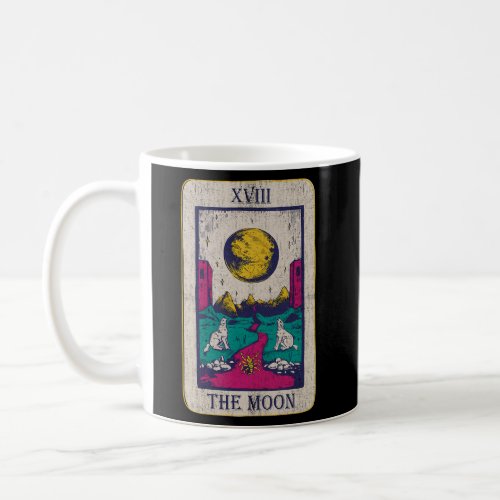 Tarot Card The Moon Xviii Occult Wolf Moon Coffee Mug