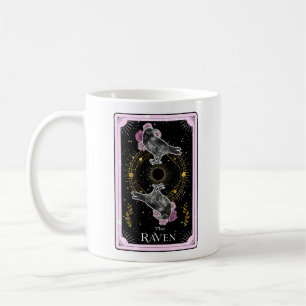 Tarot Card The Raven Celestial Moon Pink Black Coffee Mug