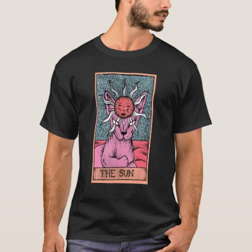 Tarot Card The Sun And Sphynx Cat  Occult Graphic T_Shirt