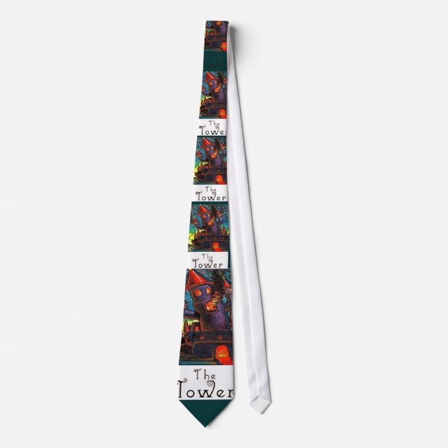TAROT CARD THE TOWER NECK TIE (Front)