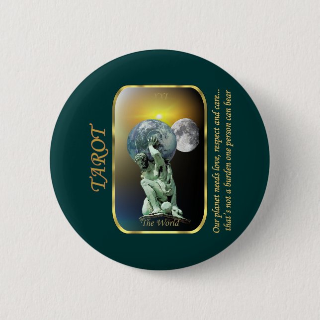 Tarot Card - The World Button (Front)