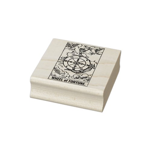 Tarot Card Wheel of Fortune Personalized Text Rubber Stamp