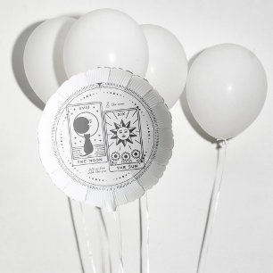 Tarot Cards Bridal Shower Wedding Modern B+W Balloon