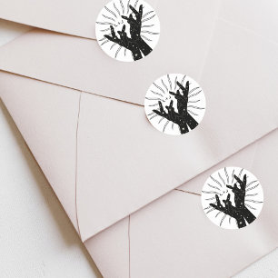 Tarot Cards   Bridal Shower   Wedding   Modern B+W Classic Round Sticker