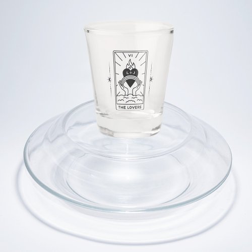 Tarot Cards  Bridal Shower  Wedding  Modern BW Shot Glass