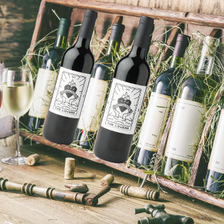 Tarot Cards | Bridal Shower | Wedding | Modern B+W Wine Label