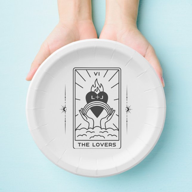 Tarot Cards | Bridal Shower | Wedding | Tarot B+W Paper Plates (Creator Uploaded)