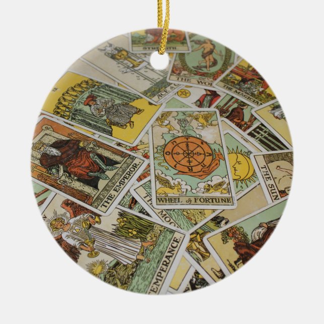Tarot Cards pattern fortune teller Ceramic Ornament (Front)