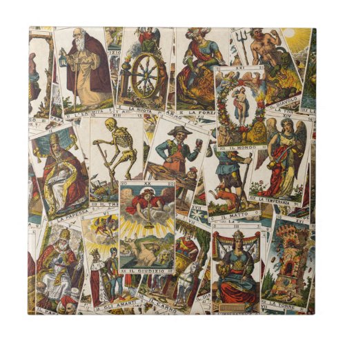 Tarot cards pattern tile