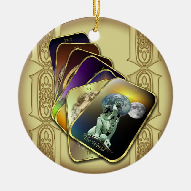 Tarot Cards Personalized Round Ornament (Front)