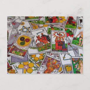 tarot cards postcard