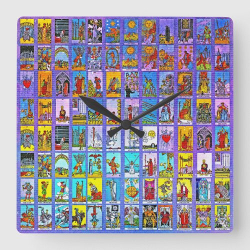 Tarot Cards Square Wall Clock