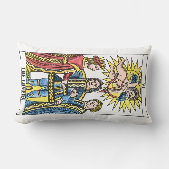 Tarot Cards The Lovers The Sun Lumbar Pillow (Front)