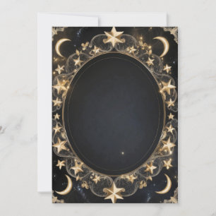 Tarot Celestial Wedding Sun Moon Stars Gold Note Card