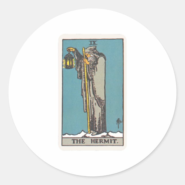 Tarot Der Eremit The Hermit Classic Round Sticker (Front)