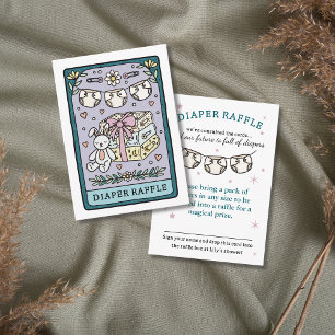 Tarot Diaper Raffle Girl Baby Shower Enclosure Car Card