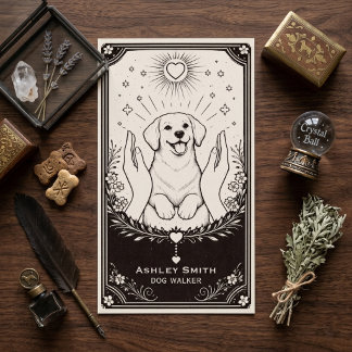 Tarot Dog Walker Boho Mistycal Puppy Business Card
