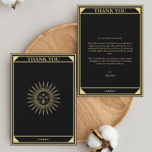 Tarot Elegant Thank you Cards Black Gold Non Photo