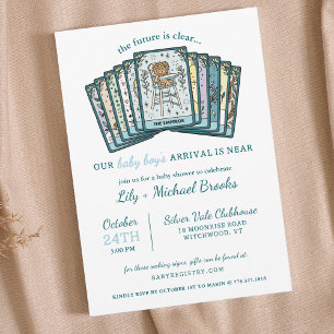 Tarot Emperor Baby Boy Celestial Baby Shower Invitation