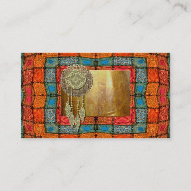 Tarot Feather Gypsy Psychic Astrology Business Business Card (Front)