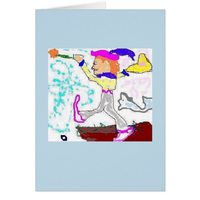 Tarot Fool Greeting (periwinkle background) Cards
